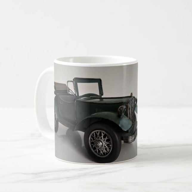 old-fashioned retro convertible car coffee mug (Front Left)