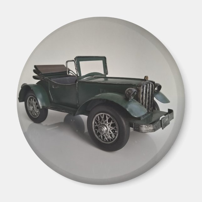 old-fashioned retro convertible car magnet (Front)