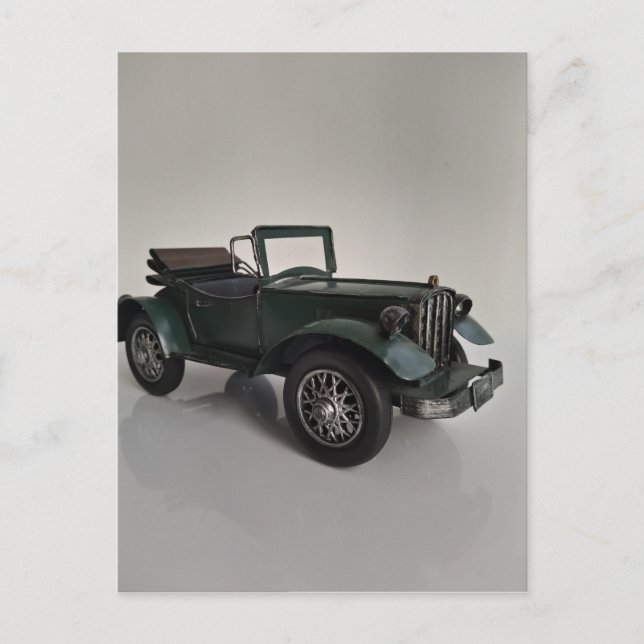 old-fashioned retro convertible car postcard (Front)