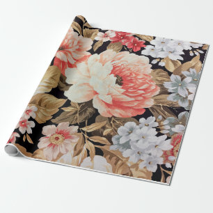 Old-fashioned Rose Floral Wrapping Paper