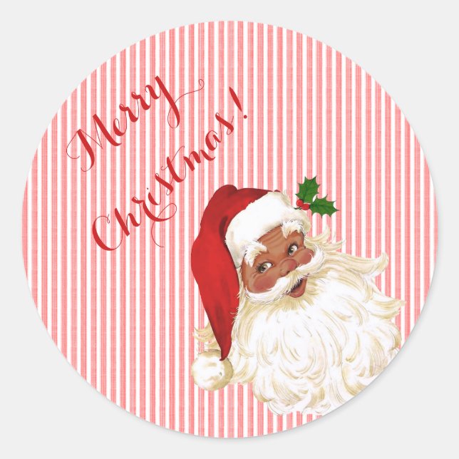 Old Fashioned Santa Claus Classic Round Sticker (Front)