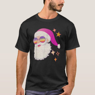 Old Fashioned Santa Claus Face Pink Vintage Christ T-Shirt
