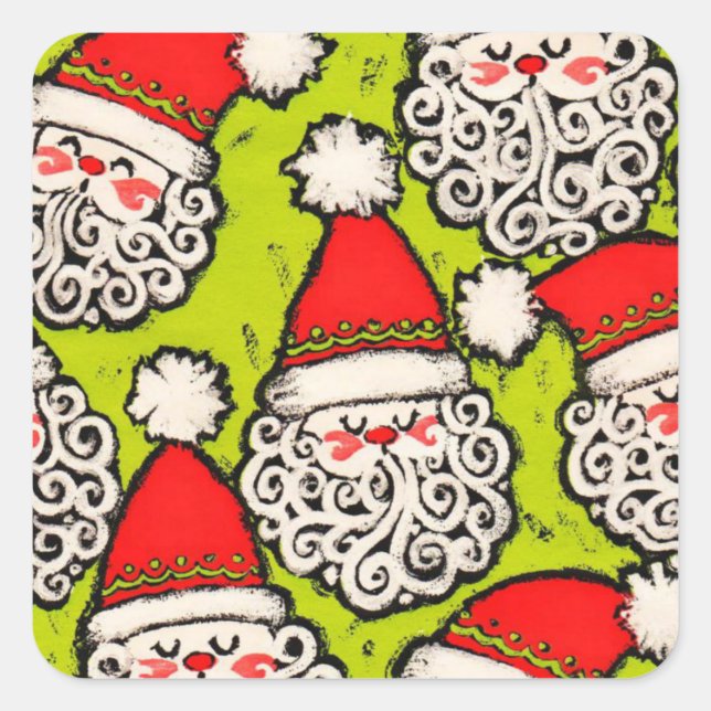 Old Fashioned Santa | Square Stickers (Front)