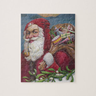 Old Fashioned Santa with Pipe Jigsaw Puzzle