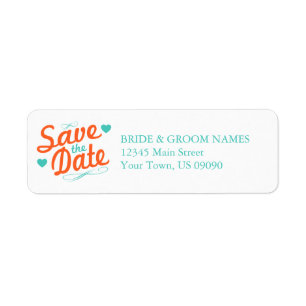 Old Fashioned Save The Date (Orange / Teal)
