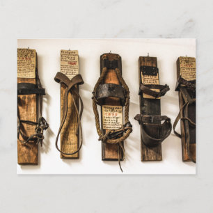 Old Fashioned Ski Time Postcard