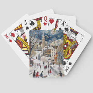 Old Fashioned Small Town Christmas Playing Cards