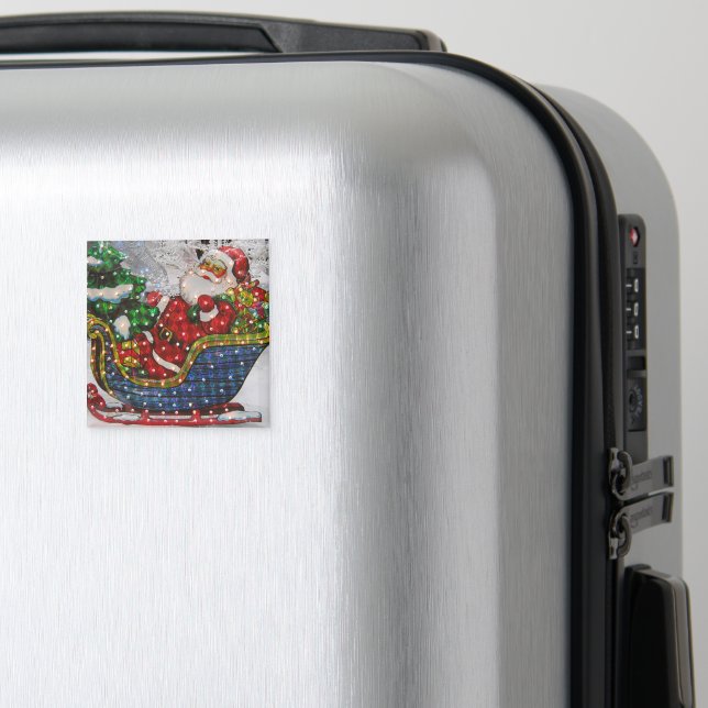 Old Fashioned St. Nick & Sleigh Magnet (In Situ (Luggage))