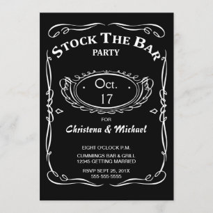 Old Fashioned Stock The Bar Shower Invitation