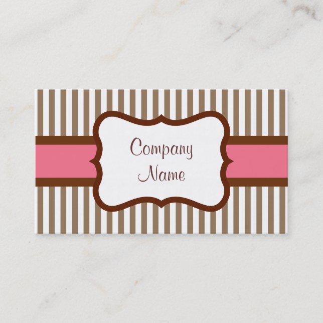 Old Fashioned Striped Business Card (Front)