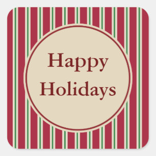 Old Fashioned Striped Holiday Stickers