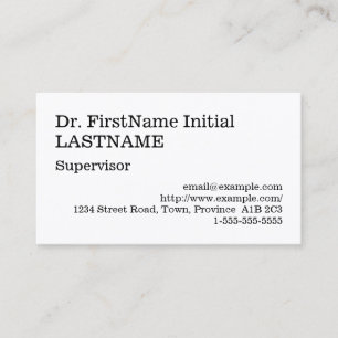 Old Fashioned Supervisor Business Card