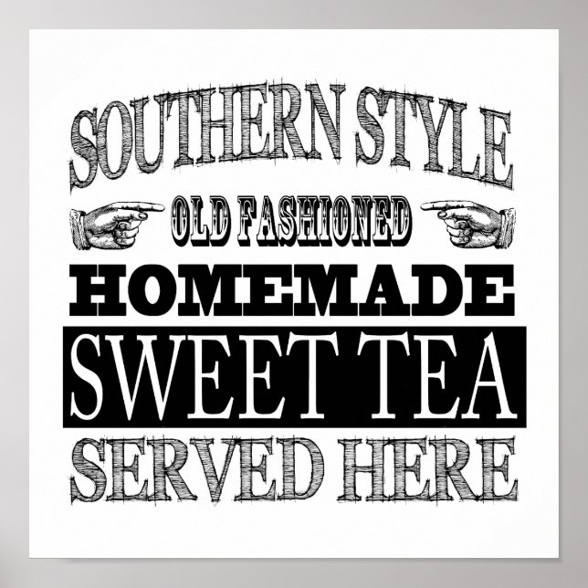 Old Fashioned Sweet Tea Vintage Look Advertising Poster (Front)