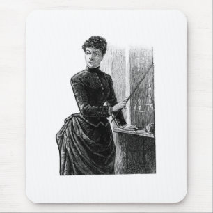 Old Fashioned Teacher One Room Schoolhouse Mouse Mat