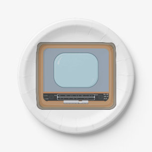 Old Fashioned Television Retro TV Paper Plates