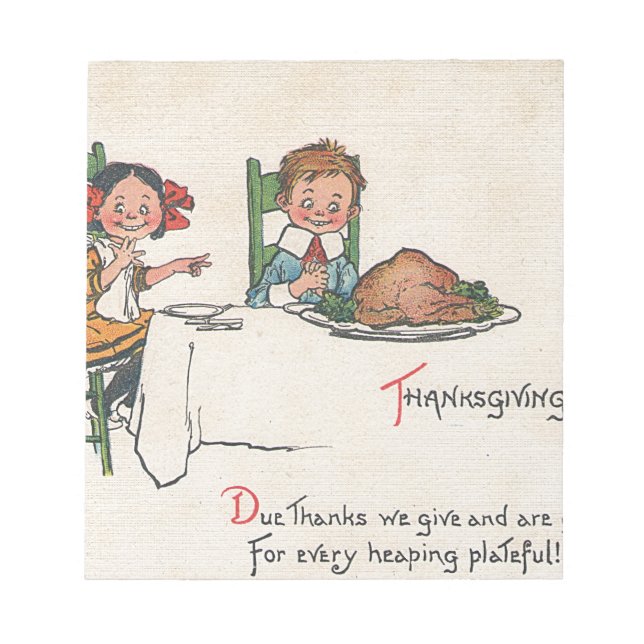 old fashioned thanksgiving notepad (Front)