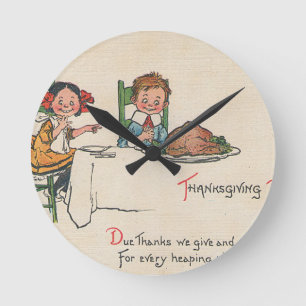 old fashioned thanksgiving round clock