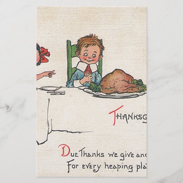 old fashioned thanksgiving stationery (Front)