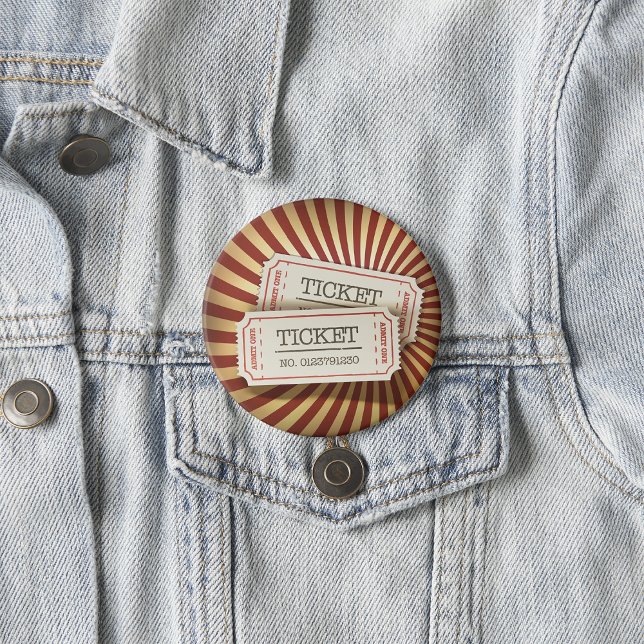 Old Fashioned Ticket Stub Carnival Theme 7.5 Cm Round Badge (Creator Uploaded)