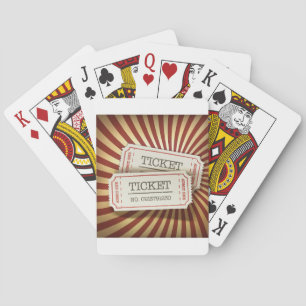 Old Fashioned Ticket Stub Carnival Theme Playing Cards