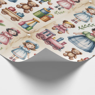 Old Fashioned Toy Shop Christmas Wrapping Paper
