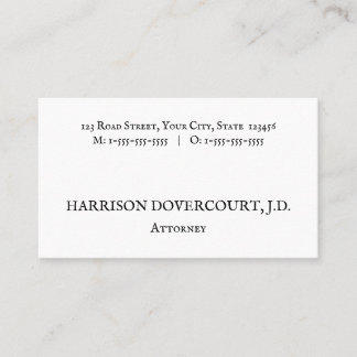 Old Fashioned, Traditional Style Business Card