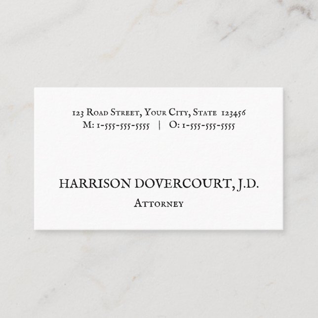Old Fashioned, Traditional Style Business Card (Front)