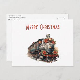 Old-Fashioned Train Retro Christmas Holiday