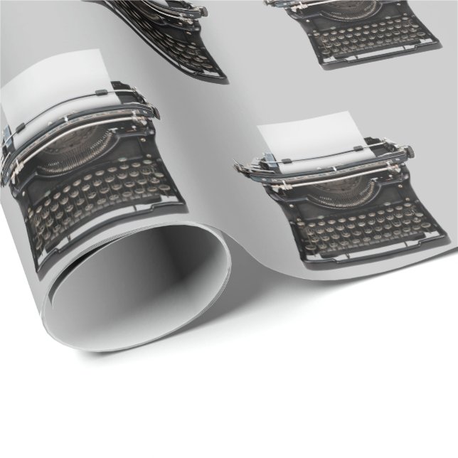 old-fashioned typewriter on grey wrapping paper (Roll Corner)