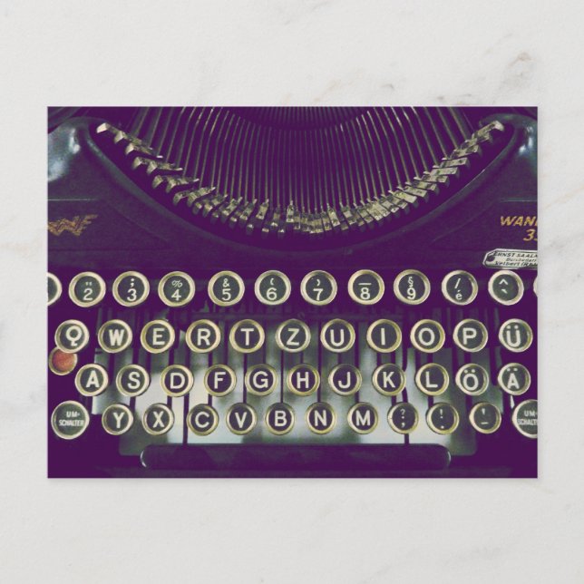 Old fashioned typewriter postcard (Front)
