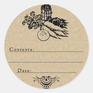 Old Fashioned Vegetable Canning Blank Template Classic Round Sticker