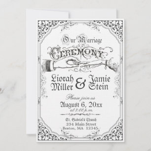 Old fashioned Victorian Ceremony Invitation