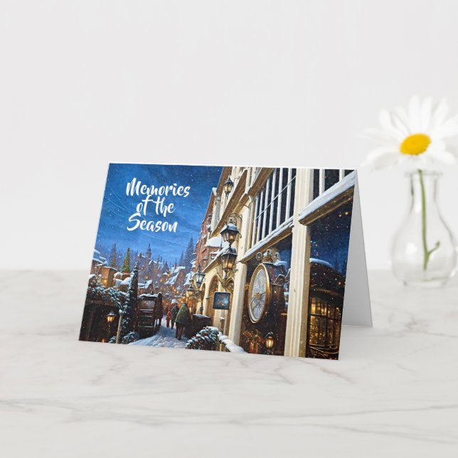 Old Fashioned Village Christmas Card (Small Plant)