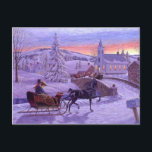Old Fashioned Vintage Christmas Holiday Postcard<br><div class="desc">Postcard Horizontal Template</div>