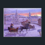 Old Fashioned Vintage Christmas Holiday Postcard<br><div class="desc">Postcard Horizontal Template</div>