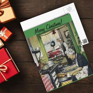 Old Fashioned Vintage Home Christmas Postcard