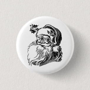 Old Fashioned Vintage Santa Claus 3 Cm Round Badge