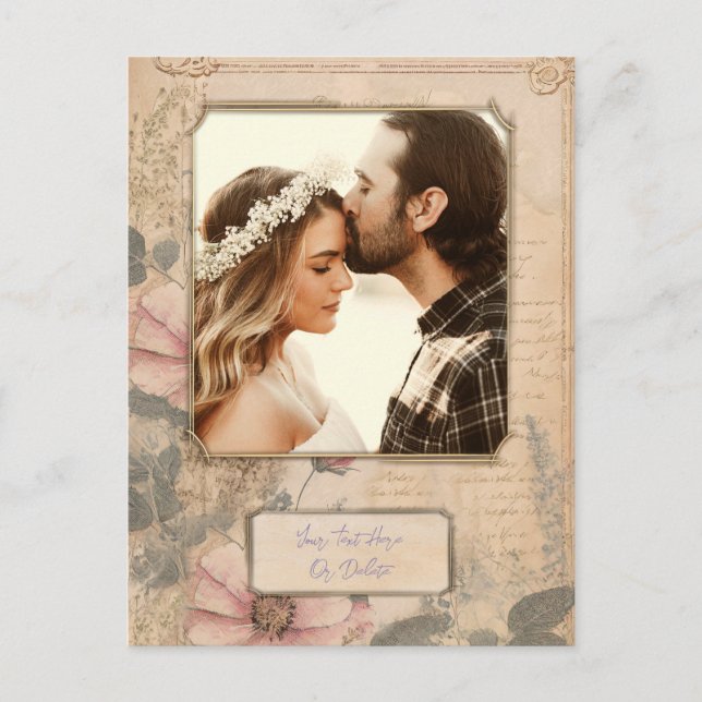 Old Fashioned Vintage Style Own Photo Template Postcard (Front)