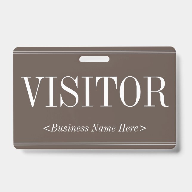 Old Fashioned "VISITOR" Badge ID Badge (Front)