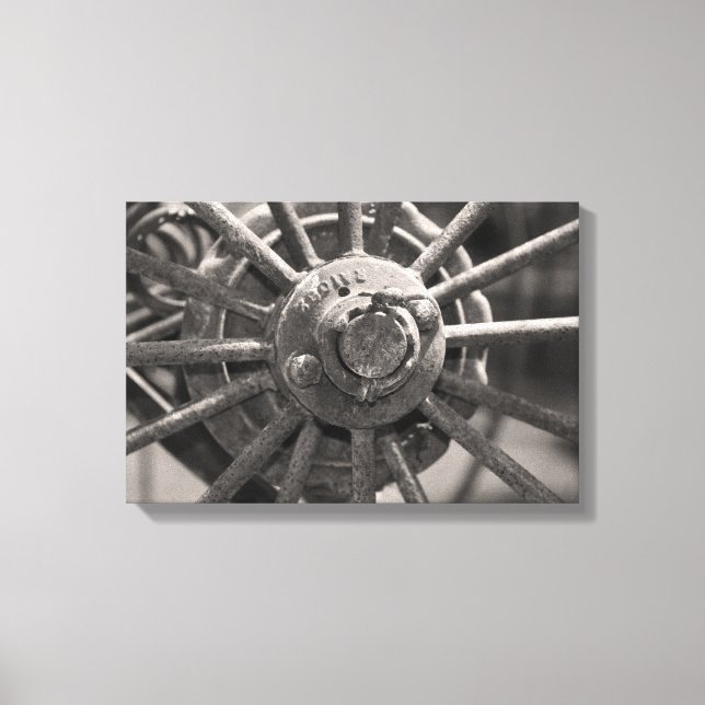 Old Fashioned Wagon Wheel Canvas Print (Front)