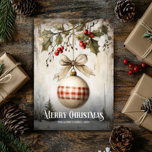 Old fashioned watercolor red white Christmas cards