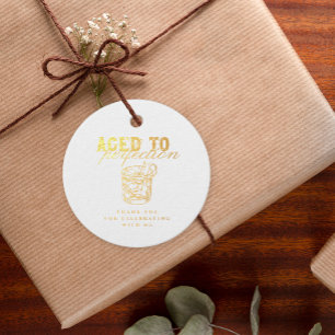 Old Fashioned Whiskey Aged to Perfection Birthday  Favour Tags