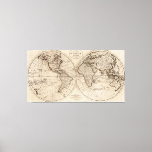 Old Fashioned World Map (1795) Canvas Print