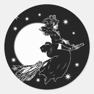 Old Fashoned Witch Classic Round Sticker