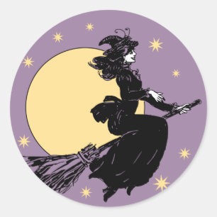 Old Fashoned Witch Classic Round Sticker