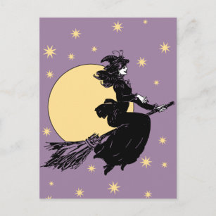 Old Fashoned Witch Postcard