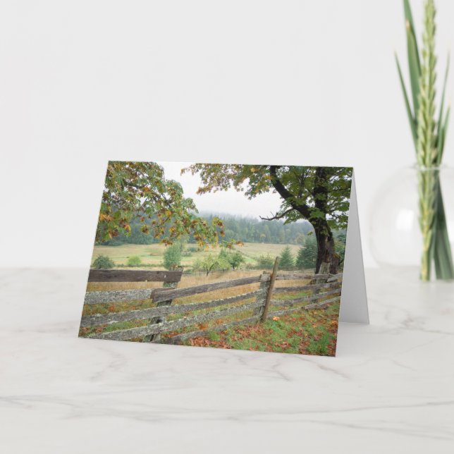 Old Fence On A Farm Card (Front)