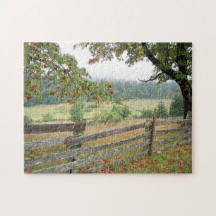 Old Fence On A Farm Jigsaw Puzzle
