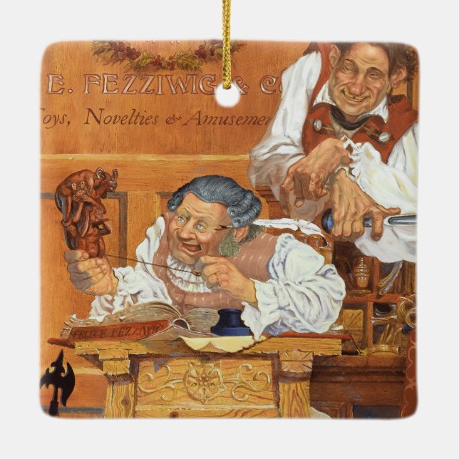 Old Fezziwig Ceramic Tree Decoration (Back)