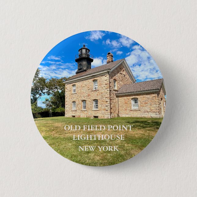 Old Field Point Lighthouse, New York Button (Front)